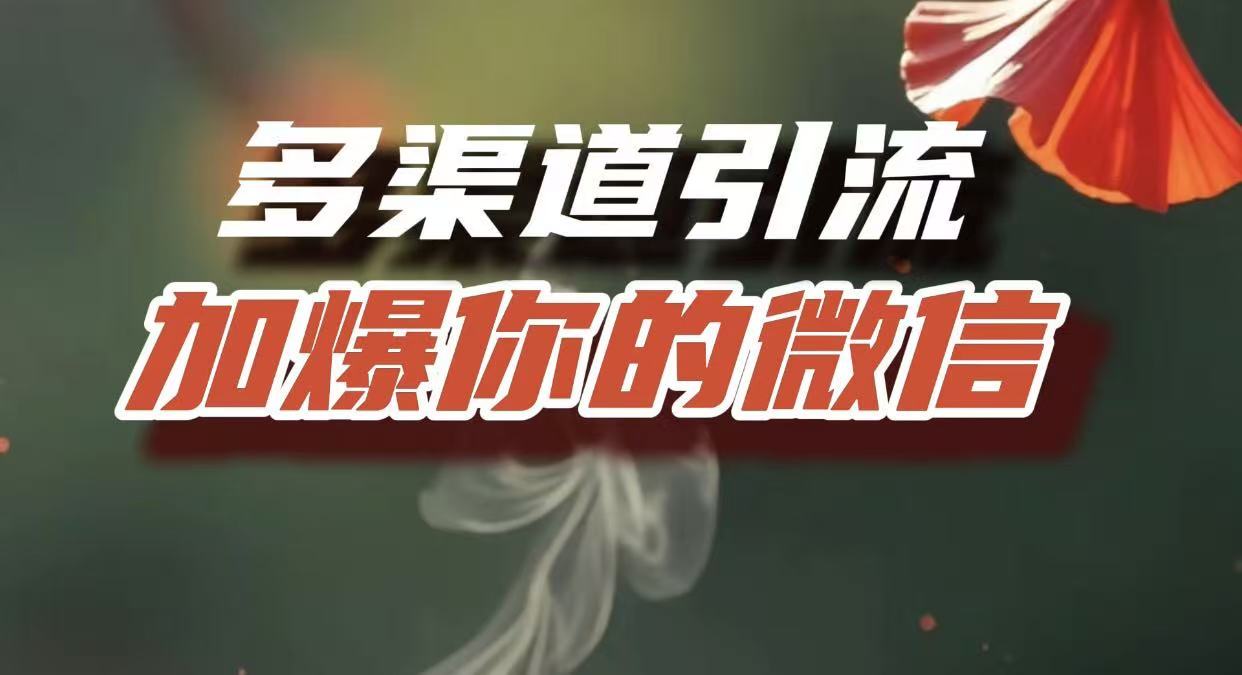 多渠道引流,加爆你的微信,把流量导入到私域,这是每一个想要在互联网赚钱的人必须掌握的底层能力网创吧-网创项目资源站-副业项目-创业项目-搞钱项目网创吧