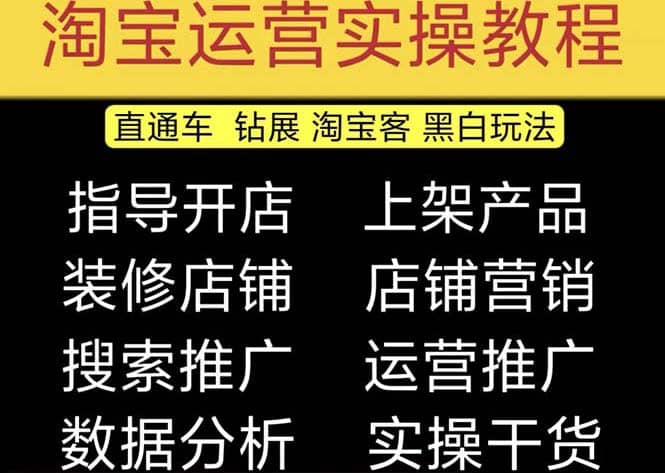 2023淘宝开店教程0基础到高级全套视频网店电商运营培训教学课程(2月更新)网创吧-网创项目资源站-副业项目-创业项目-搞钱项目网创吧