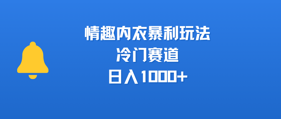 情趣内衣暴利玩法,冷门赛道,日入1000+网创吧-网创项目资源站-副业项目-创业项目-搞钱项目网创吧