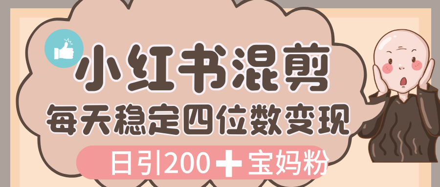 价值 3980 的小红书混剪， 虚拟变现，日引 200+宝妈创业粉，每天稳定四位数变现网创吧-网创项目资源站-副业项目-创业项目-搞钱项目网创吧