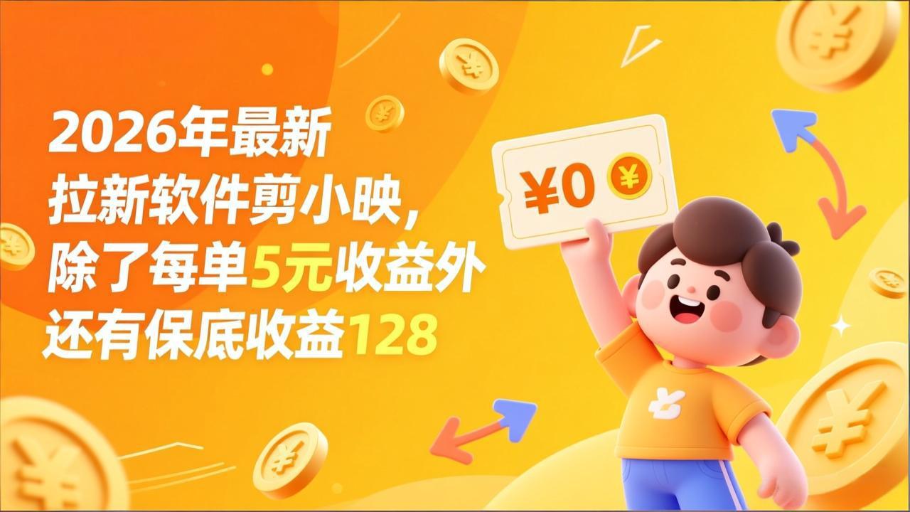 最新拉新软件剪小映,除了每单5元收益外还有保底收益128阿辉网创资源-网创项目资源站-副业项目-创业项目-搞钱项目阿辉网创资源