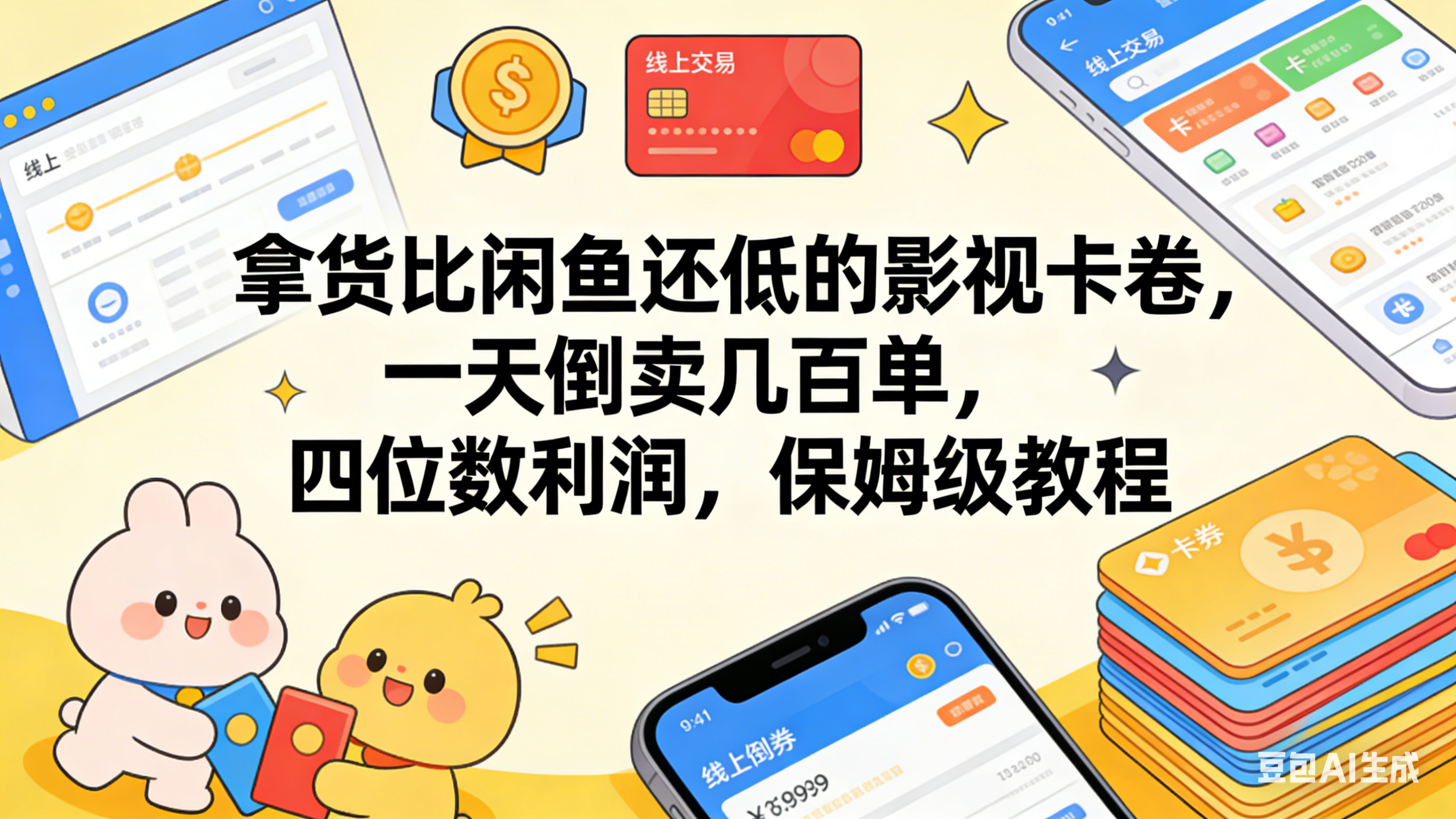 拿货比闲鱼还低的影视卡卷,一天倒卖几百单,四位数利润,保姆级教程阿辉网创资源-网创项目资源站-副业项目-创业项目-搞钱项目阿辉网创资源