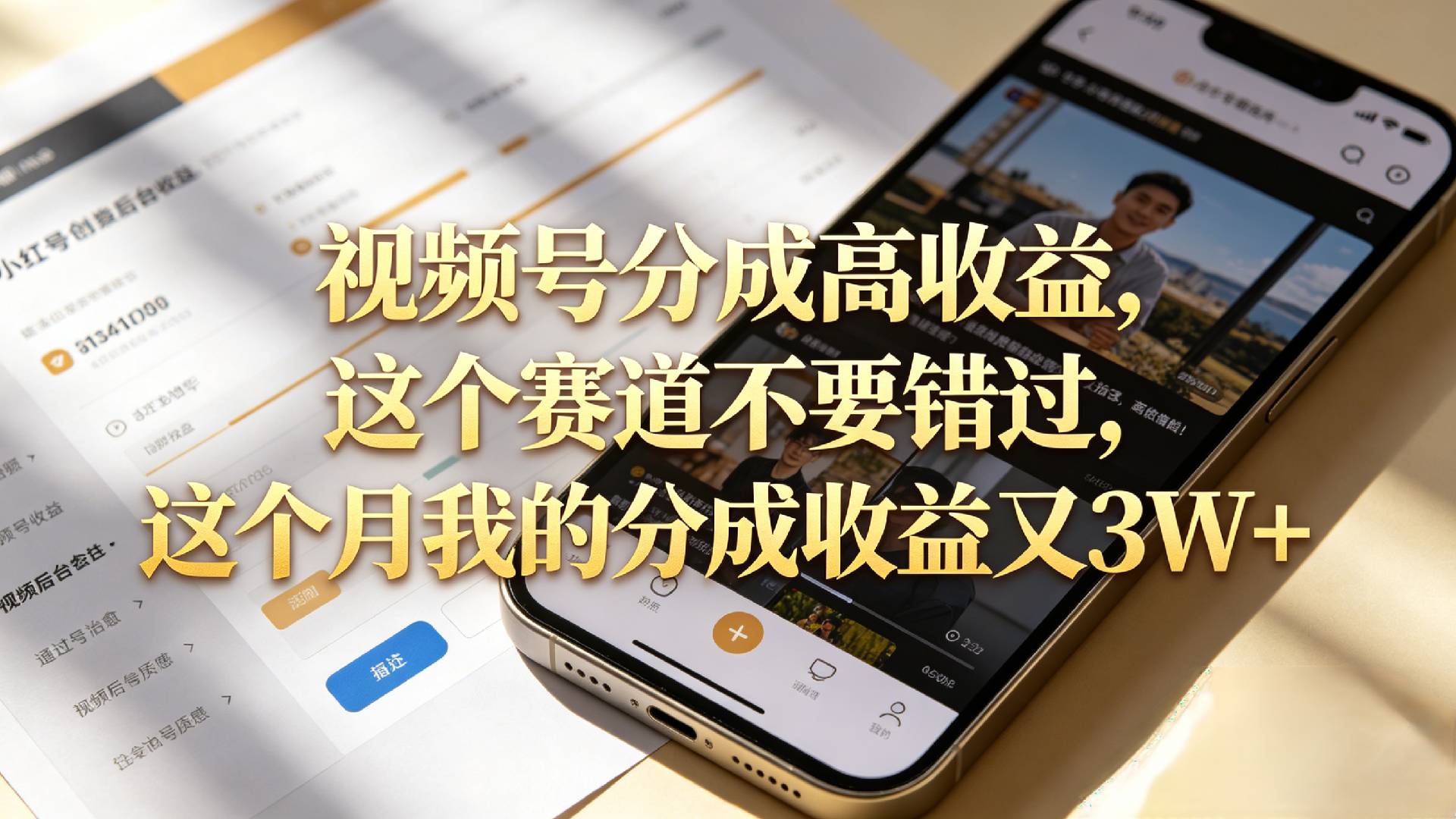 想要【视频号分成高收益】，这个赛道不要错过，这个月我的分成收益又3W+阿辉网创资源-网创项目资源站-副业项目-创业项目-搞钱项目阿辉网创资源