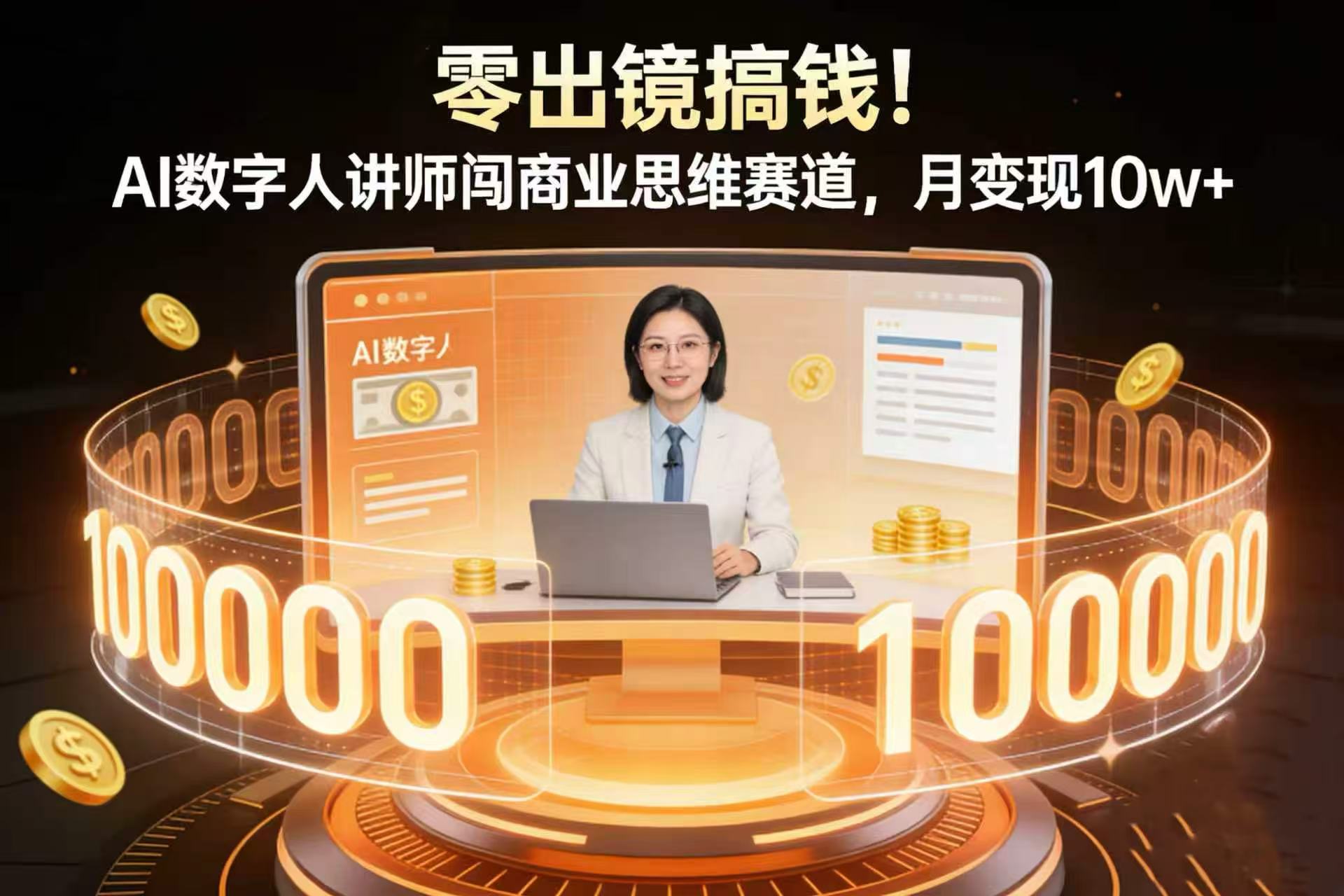 零出镜搞钱！AI 数字人讲师闯商业思维赛道，月变现 10w+阿辉网创资源-网创项目资源站-副业项目-创业项目-搞钱项目阿辉网创资源