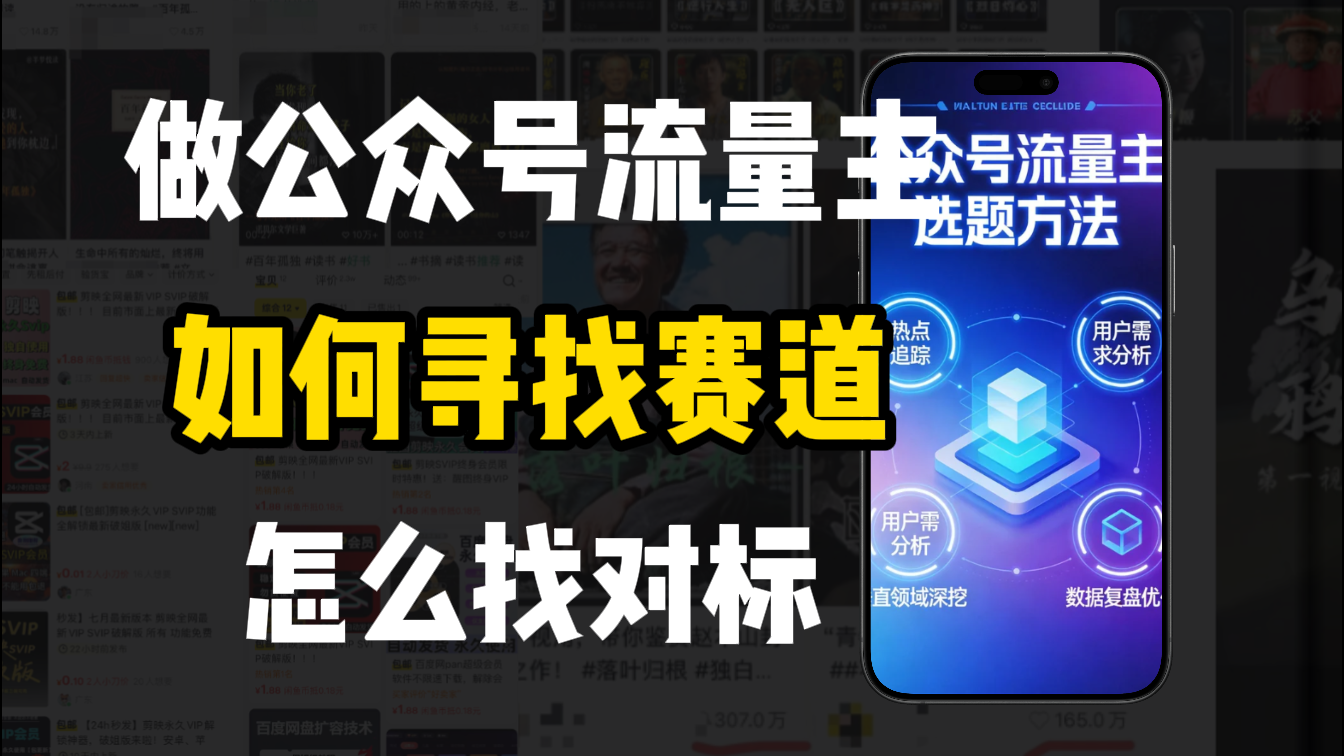 零基础做公众号流量主，如何找到适合自己的赛道阿辉网创资源-网创项目资源站-副业项目-创业项目-搞钱项目阿辉网创资源